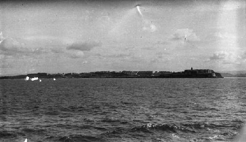 Broad view of San Juan over water