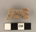 33 fragments of hollow pottery animal figurines; len 3.2 cm