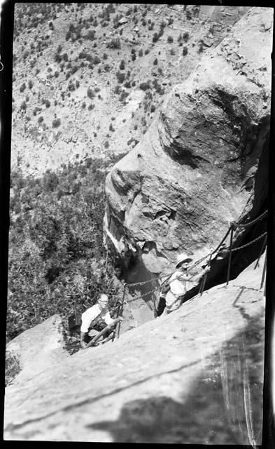 People climbing rocks