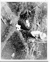 Photo of Excavation at Site 13, Alkali Ridge. Al Lancaster holding up tree