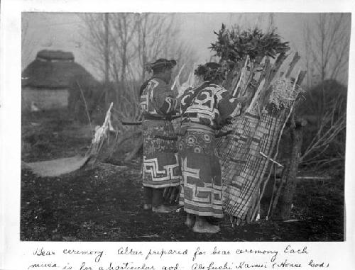 Bear ceremony, altar prepared for ceremony