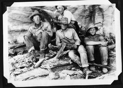 In the "Robber's Roost"- Lester McDougal, Dave Rust, Oal Chaffin