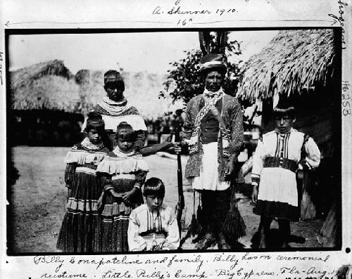 Seminole Indian -- Billy Conapateline and family, August 1910