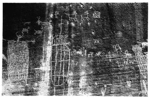 Petroglyph, human and animal figures