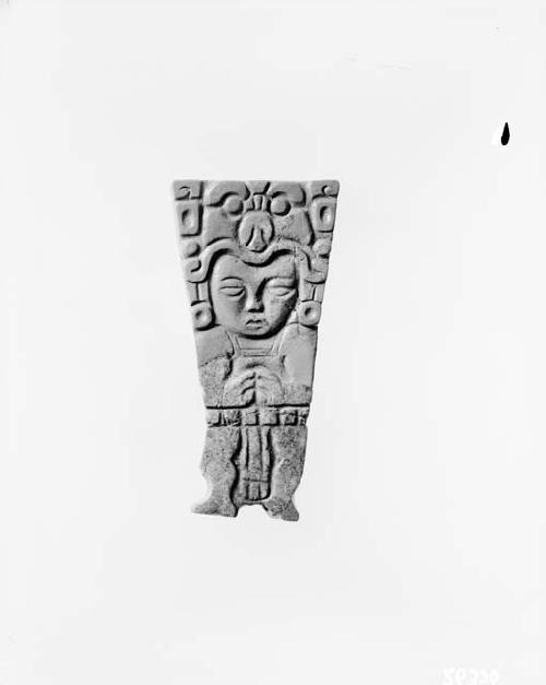 Jade plaque of anthropomorphic figure