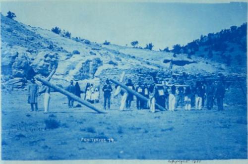 Devotees carrying crosses over shoulders