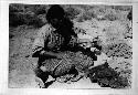 Woman spinning yarn -- Navajo-Athapaskan