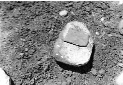 Metate from east room and flat stone from western part of house trench