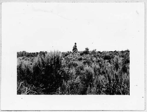 Cairn on ruin, 6 miles below Camp 1