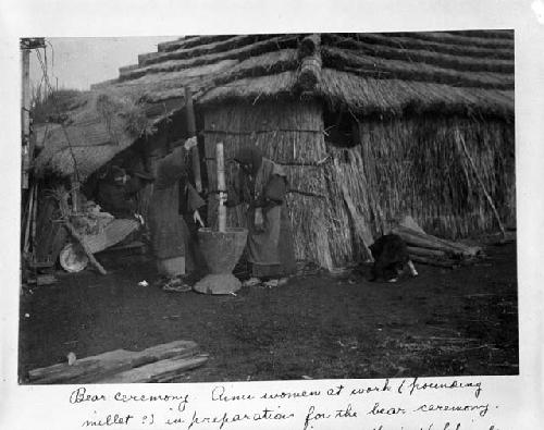 Bear ceremony, Ainu women at work