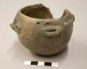 Anthropomorphic clay bowl