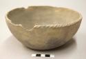 Bowl with crinolated edge, chipped rim