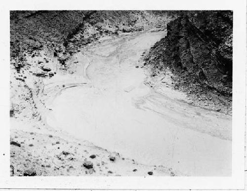 Photo of The San Juan below the bridge near Mexican Hat. Looking down-stream