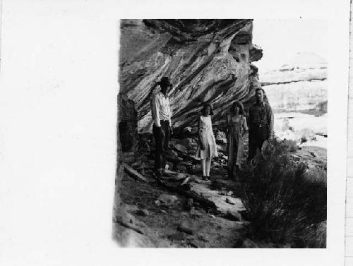 Photo of Tracy, Black, and young Blacks. At National Bridges National Monument