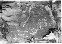 Petroglyph, hunting scene of the latter square-shouldered period