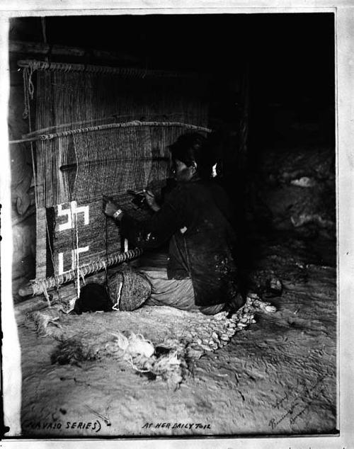 Navajo woman weaving (Athapascan)