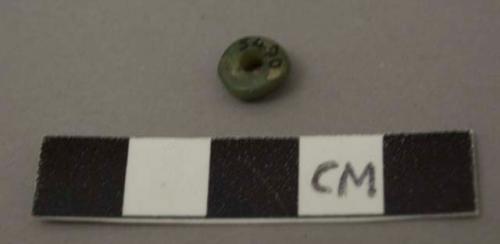 Stone bead, discoidal, green