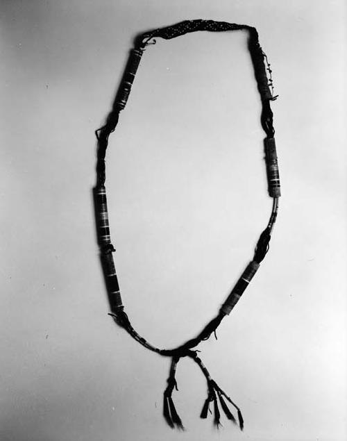 Buffalo wool-bead necklace, one of rare surviving groups made of this material