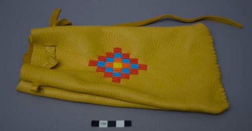 Beaded hide bag