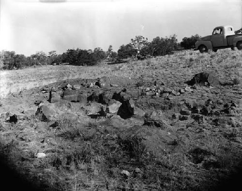 Lower site structure 102, partially excavated facing northwest