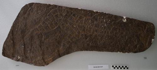 Cast of etched type of pictograph depicting a giraffe