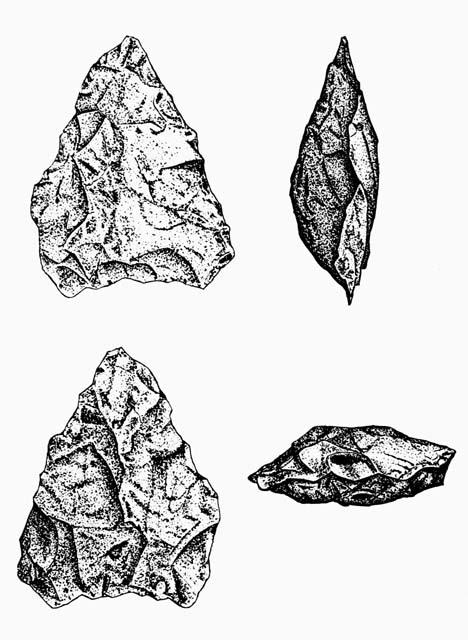 Drawing of stone artifacts