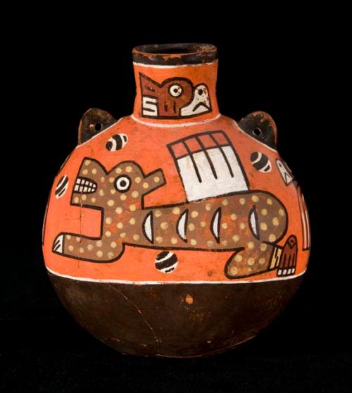 Bright orange and black Hauri-style canteen