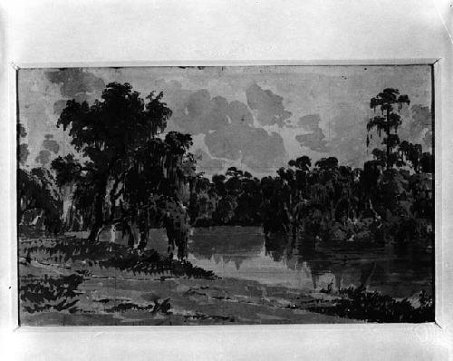 Seth Eastman - "View on the Suwanne River from Fort Fanning, Florida"