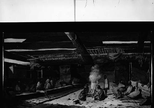 Interior of Nootka Habitation, Drawing by John Webber 1778