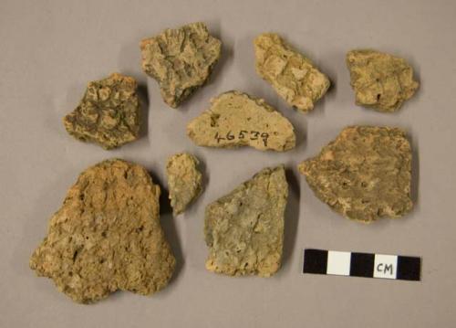 Ceramic sherds, body sherds, course surface texture