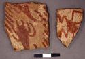 Ceramic body sherd, red on buff painted decoration