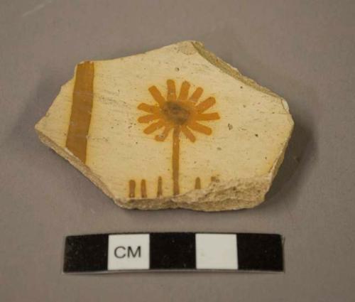 Potsherd showing flower. Sikyatki