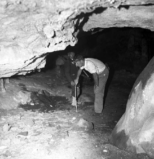 Dennis Batten surveying Pastun cave on Jebel Baradost near Rowandiz