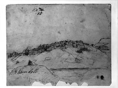 Pen and ink sketch, Laguna, September 2, 1849, by E.M. Kern