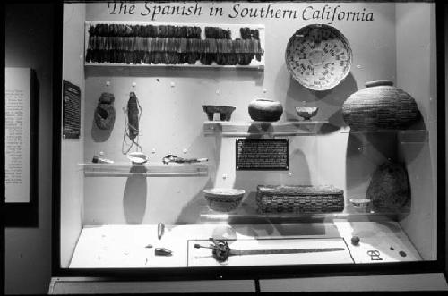 Exhibit case about the Spanish in Southern California