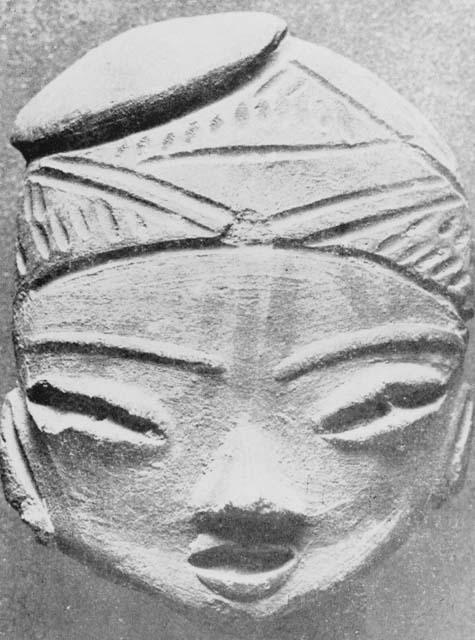 Photocopy of pottery mask - from "Memoria del Cientifico Mexicano XII"