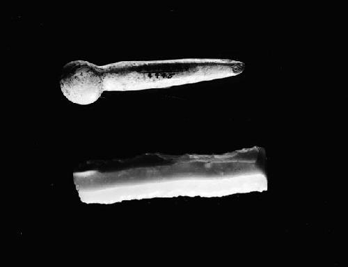 Bone point and flint blade (early Neolithic)