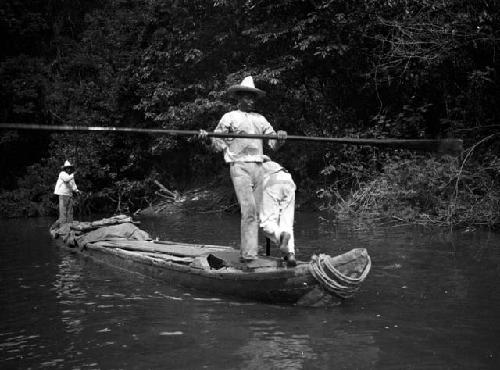 Men in boat on Usumacinta River