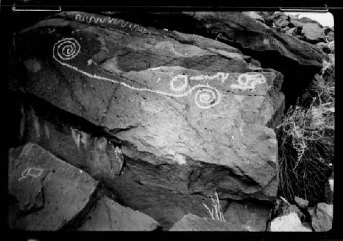 Pictographs on rock