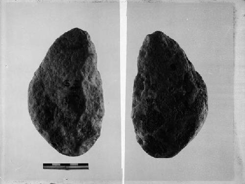 Two paleolithic quartzite hand axes