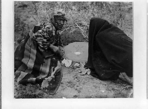 Navajo Indians sandpainting