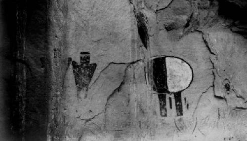 Figures and shield, pictograph, Site 11, Fish Creek Cove