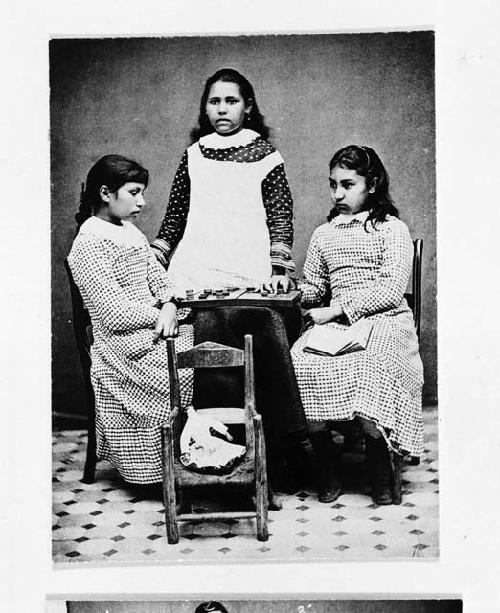 Three girls after arrival at Hampton, Virginia