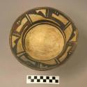 Bowl, Polacca polychrome style c. int: linear design; ext: slipped, no design