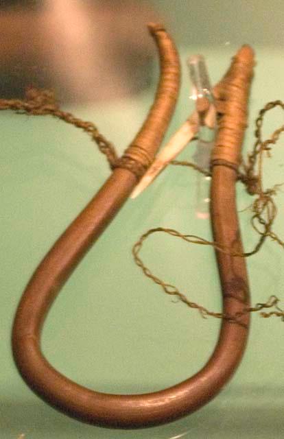 Wooden fish hook, used for cod