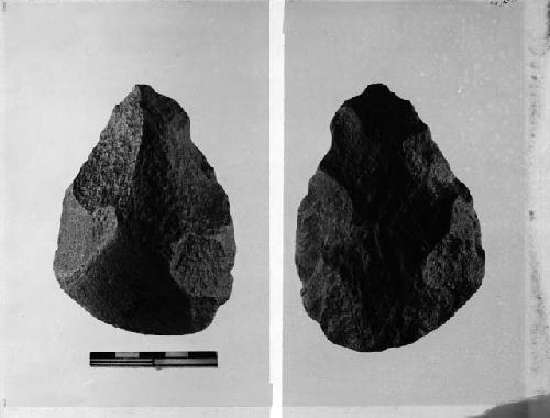 Two paleolithic quartzite hand axes