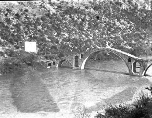 Turkish bridge over the white drin, near Kukes