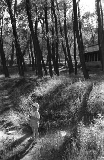 Yutaoho, Shansi, June 1935, David, grass, trees