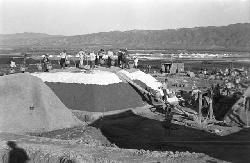 Shansi, September 1935, stacking salt