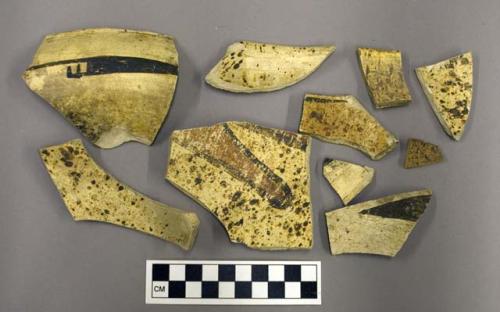 Fragments of polychrome pottery bowl